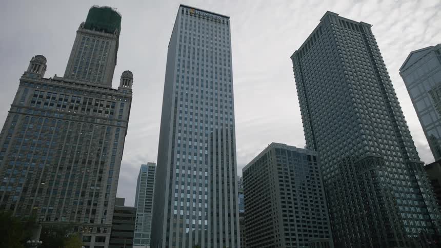 City buildings towering overhead