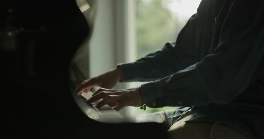 A person is playing the piano