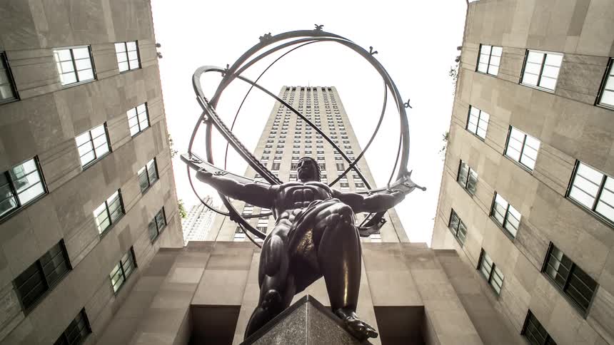 View looking up at 30 rockefeller center