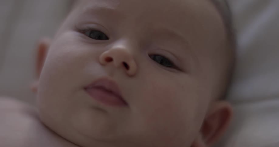 Baby looks around curiously