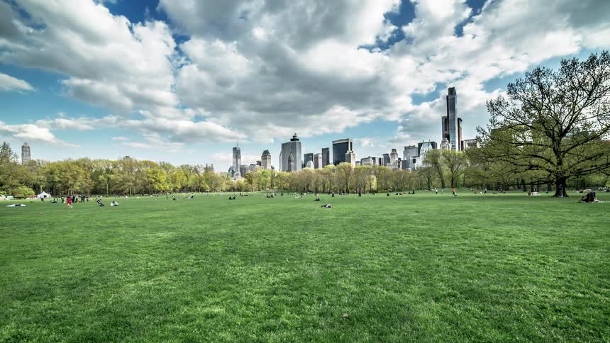 People enjoy a nice day in the park