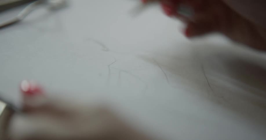 A pencil is being used for sketching