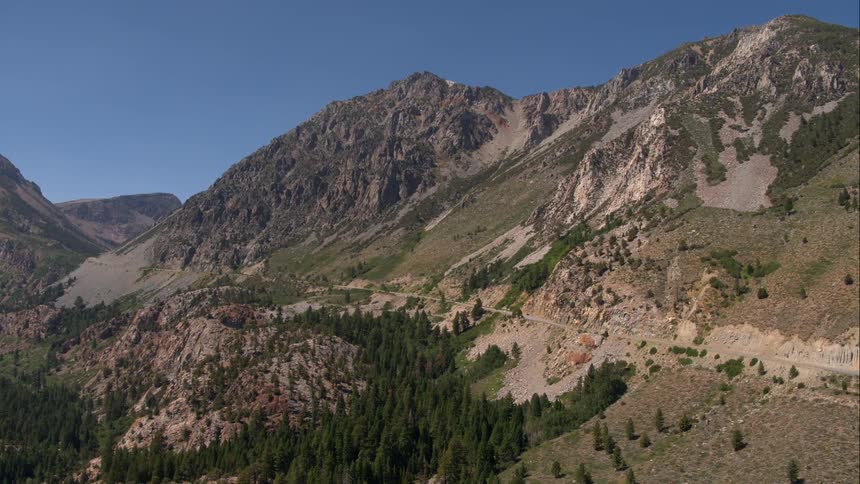 Aerial view of mountains with road