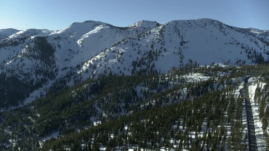 Mountain tops covered in light snow