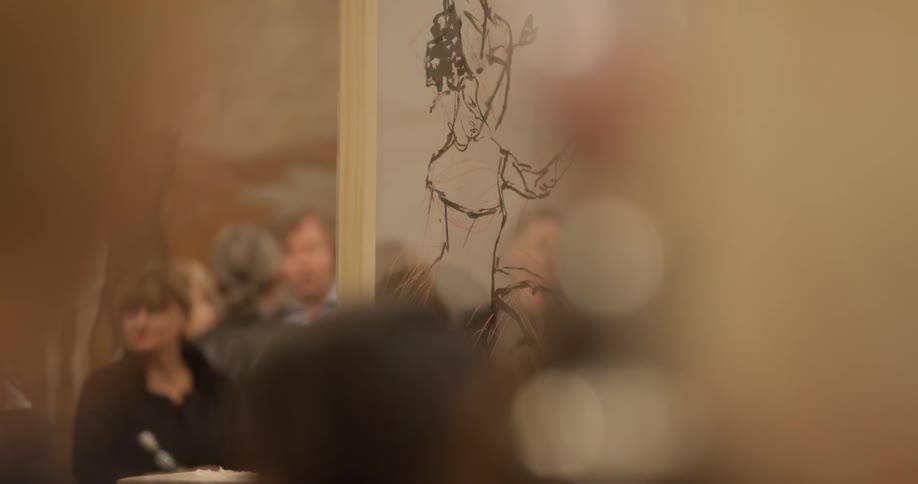 People dine inside a restaurant