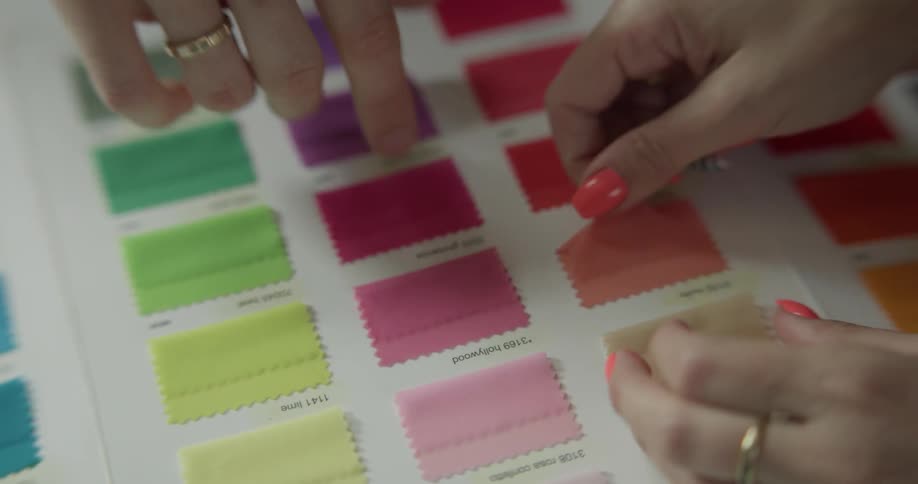 People are point to different color palette options