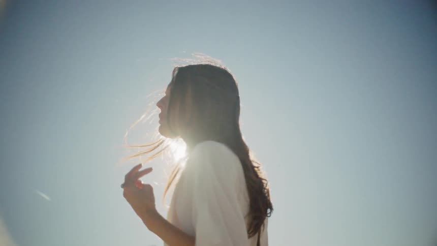 Woman In Dress In The Desert