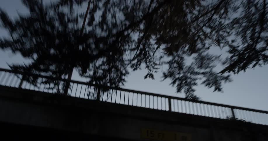 Entering tunnel under bridge