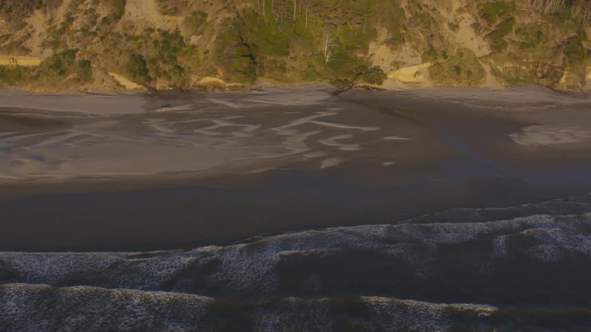A beach that has flooded from the ocean