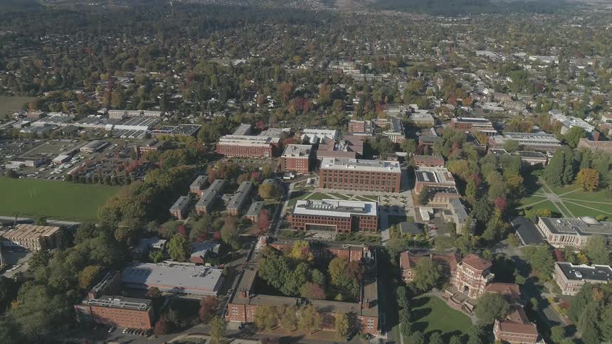 A school that is located at the edge of a city