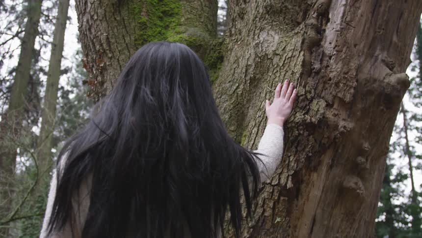Creepy Woman In Forest
