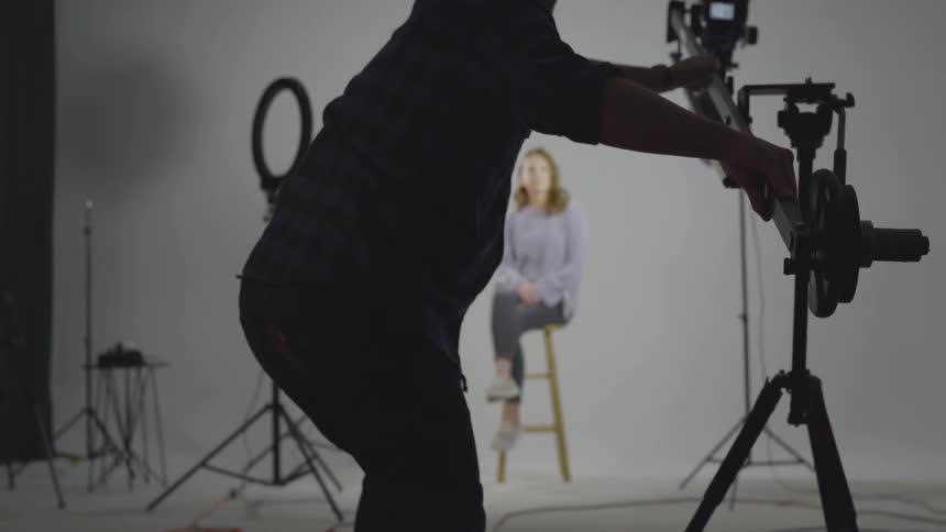 Filmmakers Shooting In A Studio