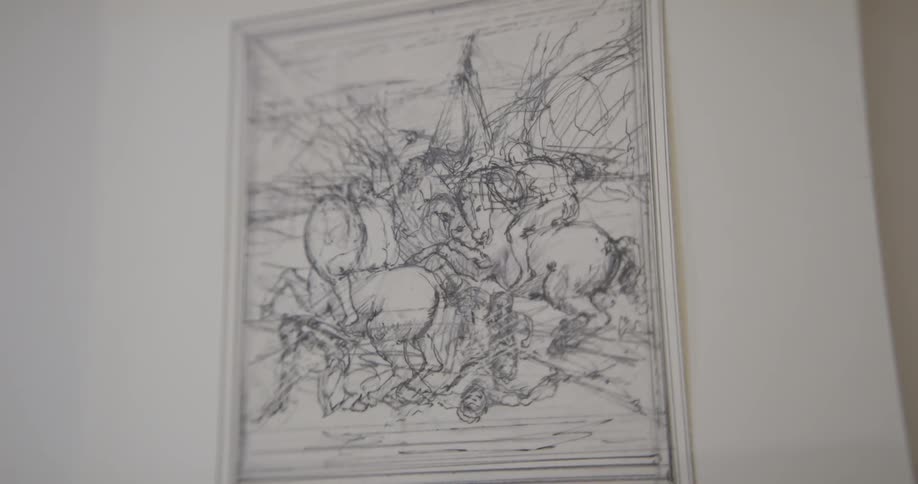 A pencil sketch on the wall