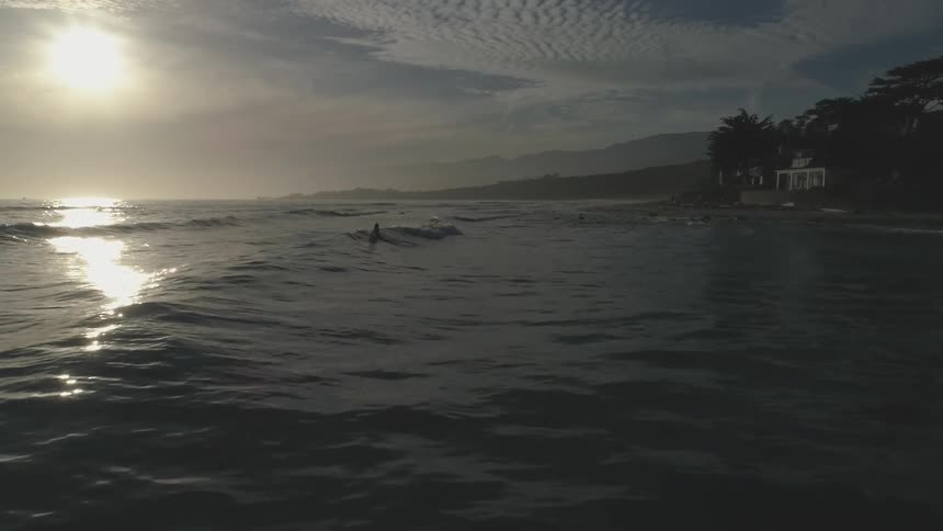 Waves crashing against the shore