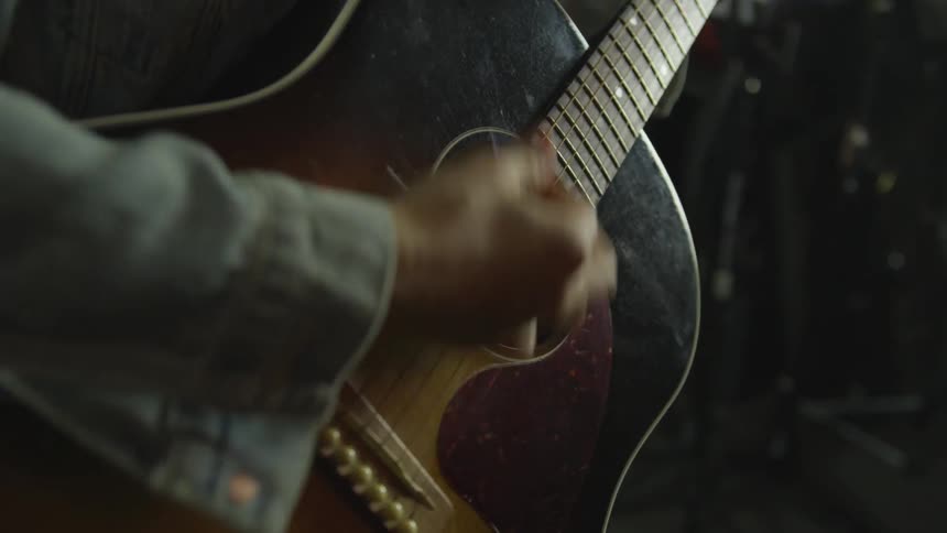 Friends Playing Instruments In Studio