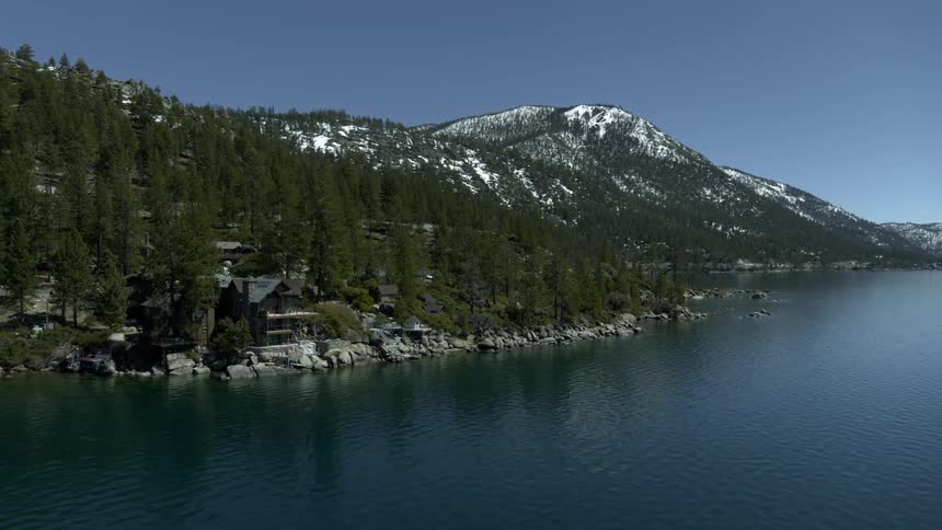 A lake that is at the base of a mountain