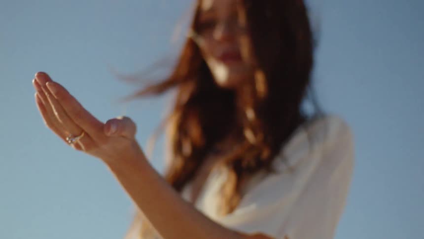 Woman In Dress In The Desert