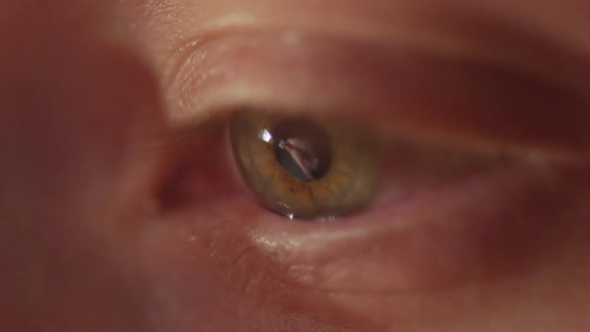 Extreme closeup of a hazel and green eye