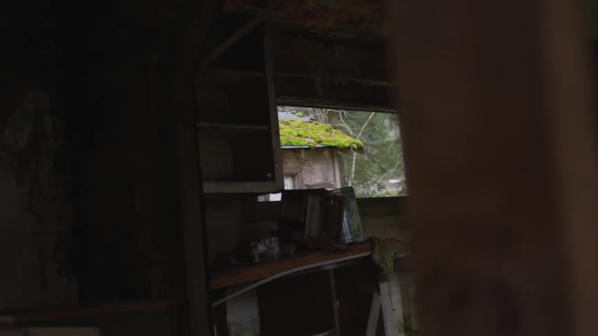 The inside of an abandoned house