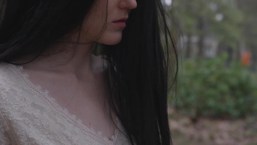Creepy Woman In Forest