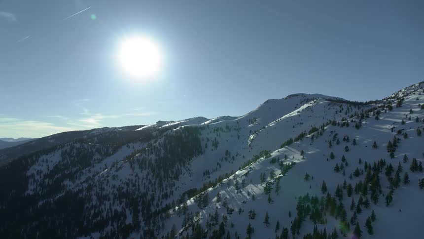 The mountains are covered with snow