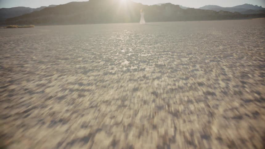 Woman In Dress In The Desert