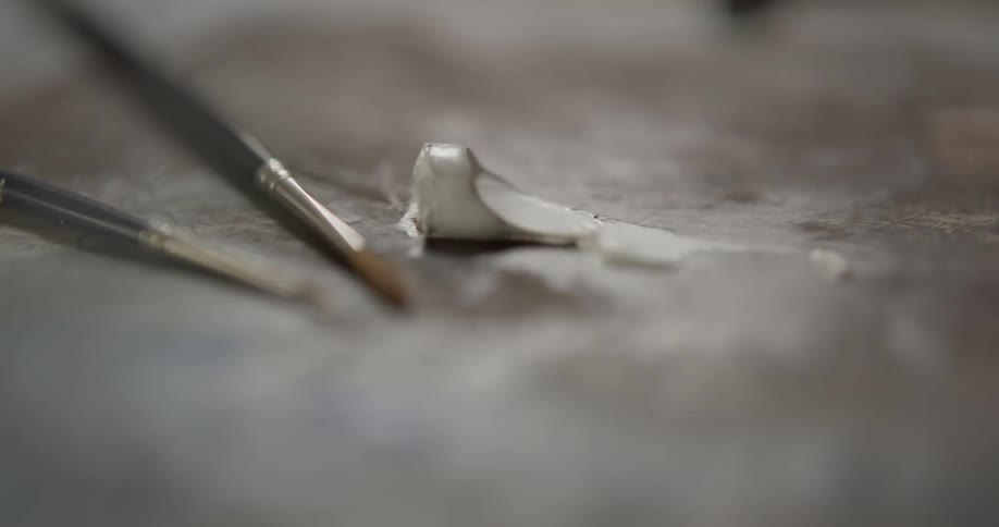 Placing white paint on the surface