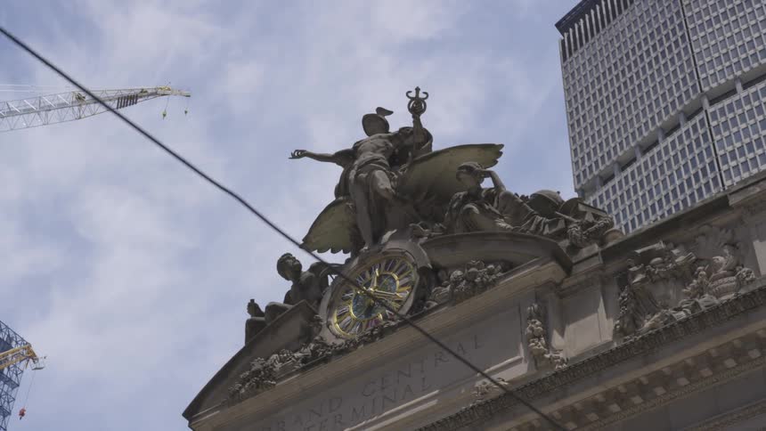 View of sculpture atop grand central terminal