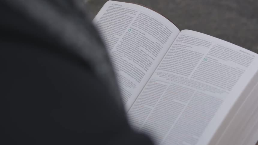 Someone reads a very thick book