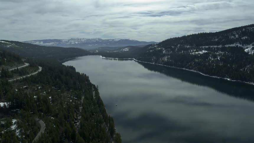 A lake in the middle of a forst