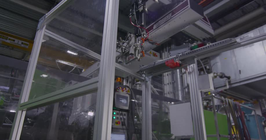 A machine working in a factory