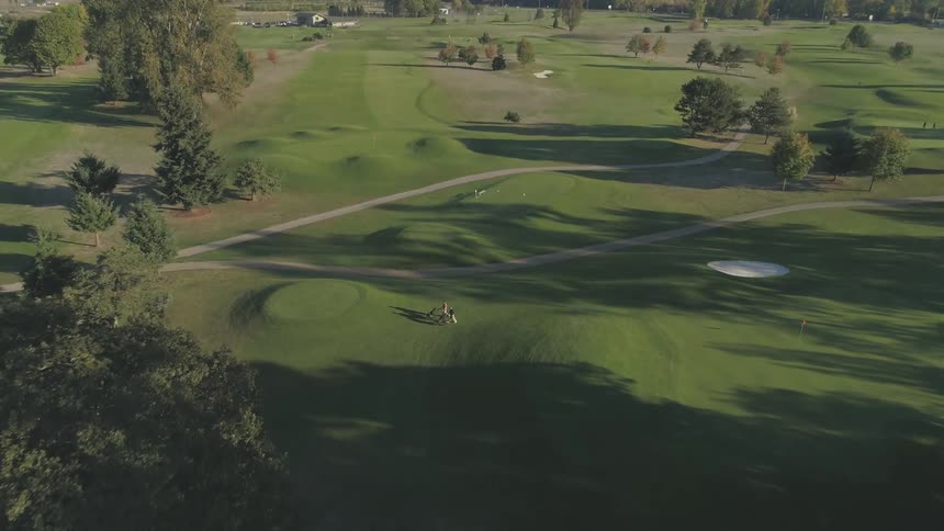 Open fields of a green golf course