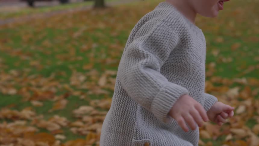 A child running around in a yard