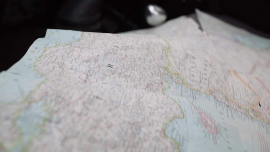A map is unfolded