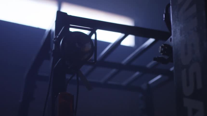 A machine in a dark room