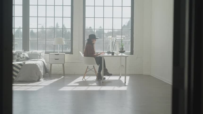 Woman Working And Relaxing At Home
