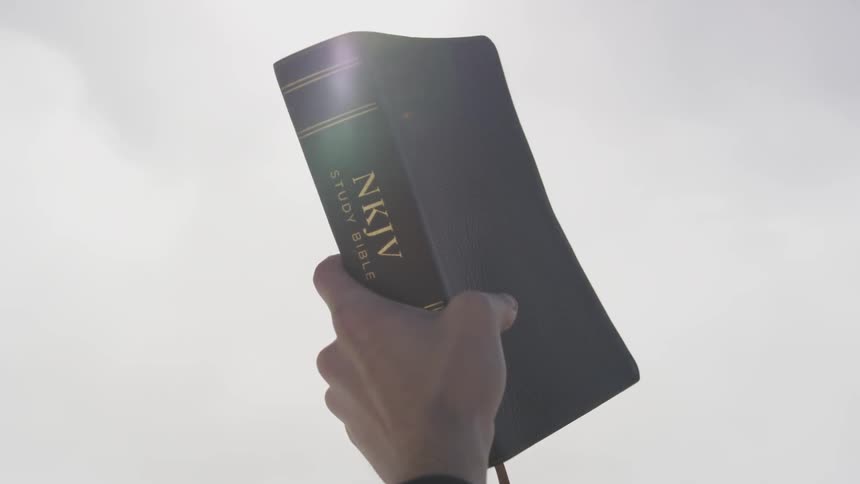 Someone holding a book in the sun