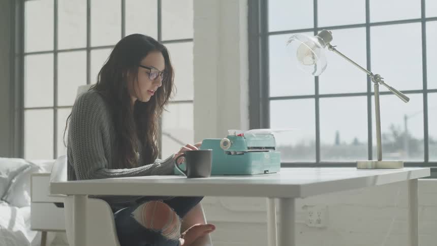 Woman Working And Relaxing At Home
