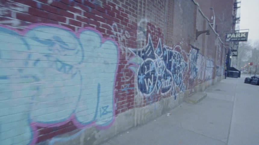 Graffiti painted over city walls