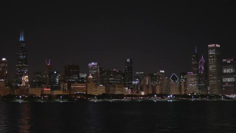 Chicago City Skyline at Night