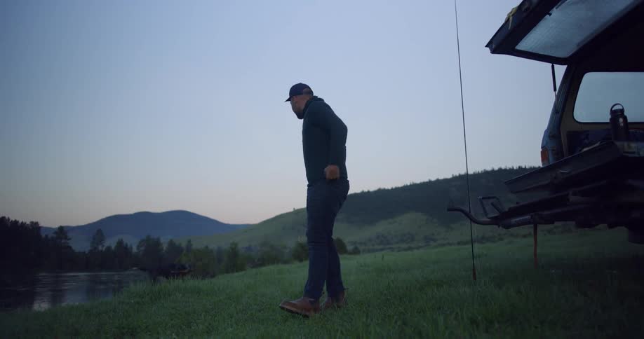 Man Traveling In Montana