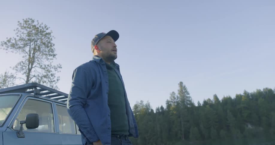 Man Traveling In Montana