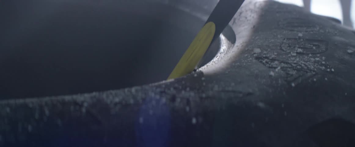 Up close of a large tire