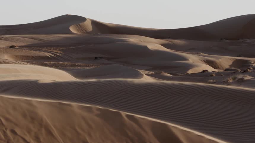 Sand blows softly across the dunes