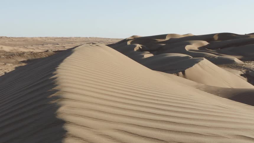 Hills of sand in desert