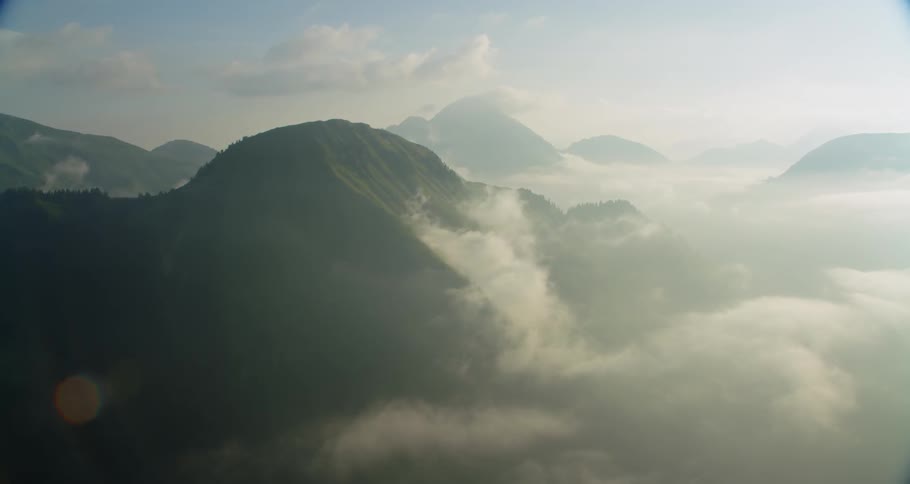 Aerials Of Austrian Alps In Summer