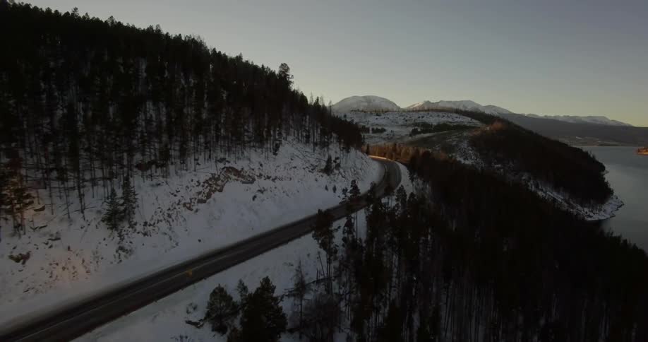 Aerial view of a mountain range