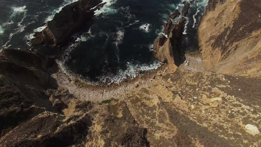 Aerial view of a cliff side beach
