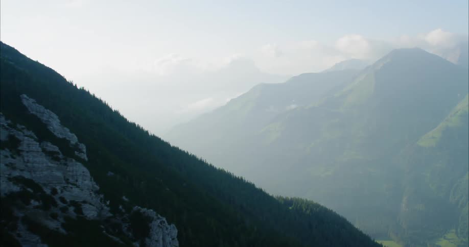 Aerials Of Austrian Alps In Summer
