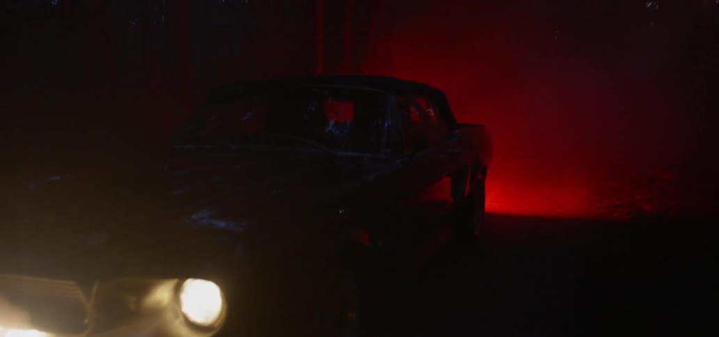 Vintage Muscle Car at Night